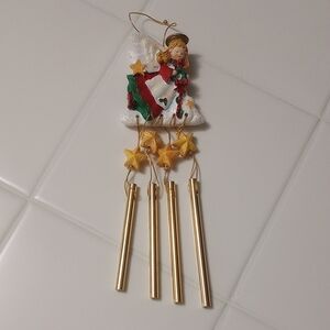 Angel Christmas Ornament with Gold Stars